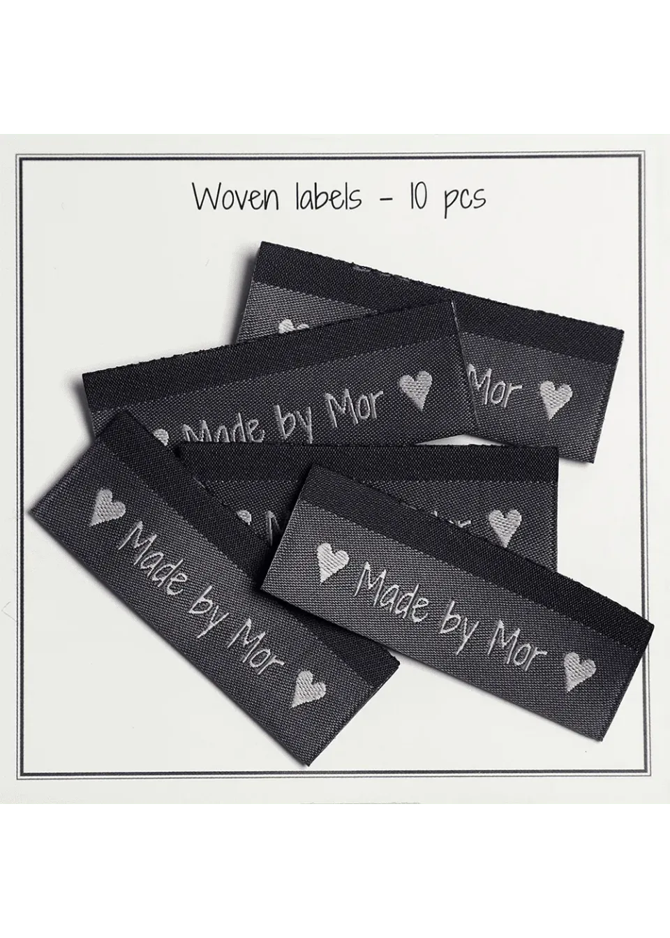 Go Handmade Made by Mor Webetiketten grau 10 Stück doppelseitig