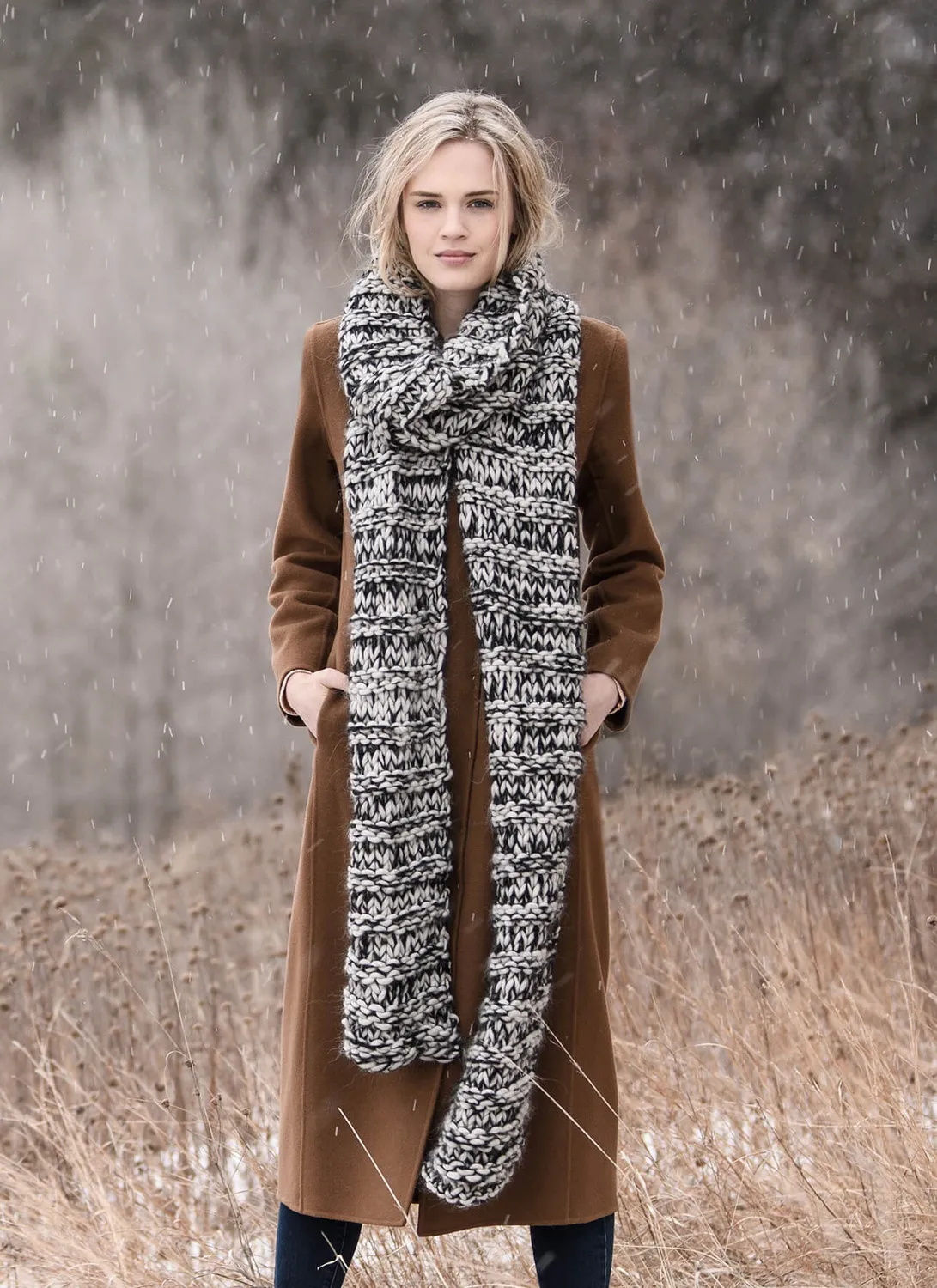 Blue Sky Fibers Classic Big Falls Scarf Strickanleitung Oversize