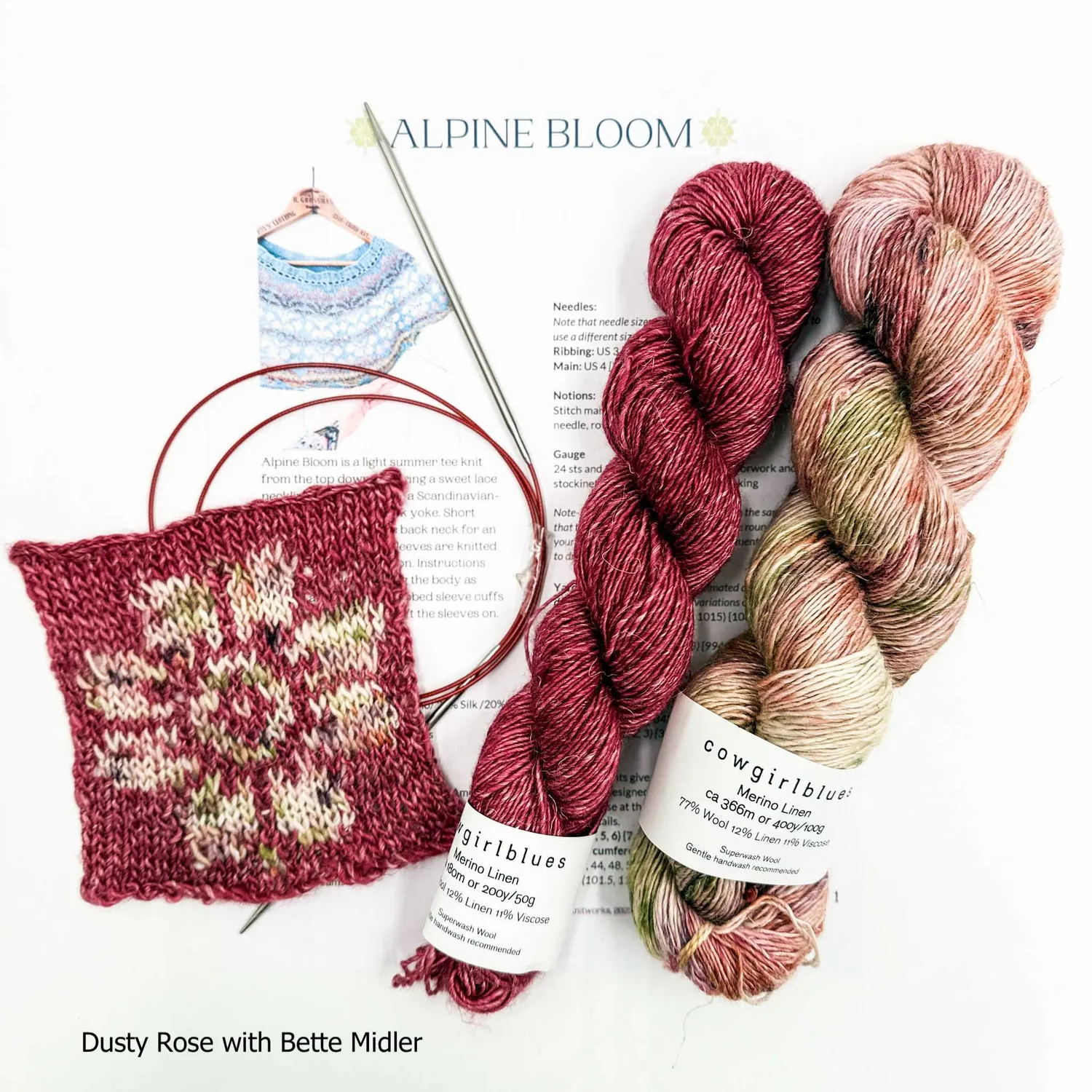 Cowgirlblues Alpine Bloom Pullover Strickset Garnbundle