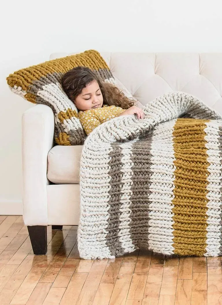 Blue Sky Fibers Bayport Pillow Throw Strickanleitung 201712