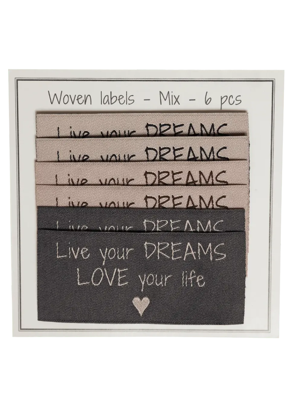 Go Handmade Weblabel Live your dreams Mix 6er 65mm