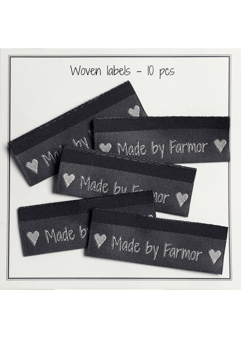 Go Handmade Made by Farmor Weblabel grau 10 Stk