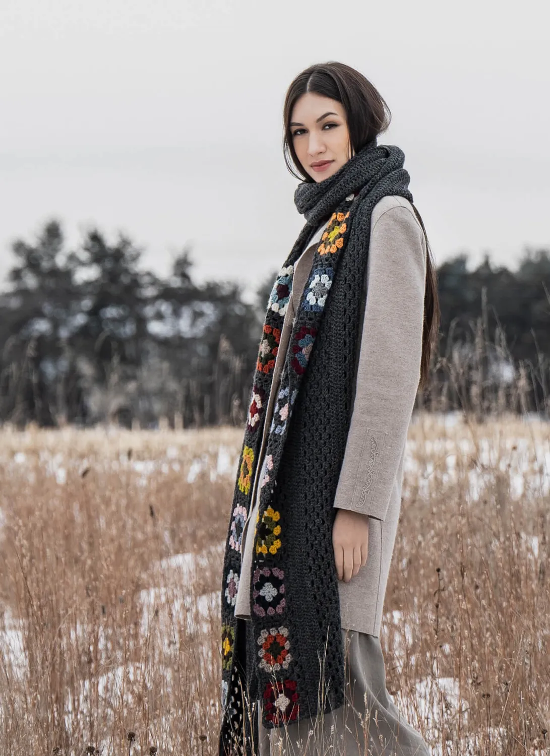 Blue Sky Fibers Brooklyn Wrap Häkelanleitung Granny