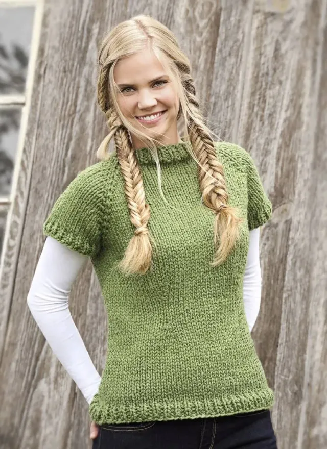 Blue Sky Fibers Classic Polly Pullover Strickanleitung PDF Top-Down
