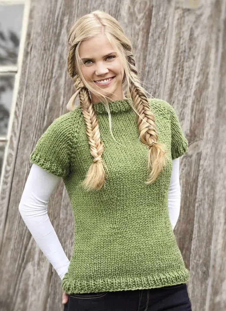 Blue Sky Fibers Classic Polly Pullover Strickanleitung PDF Top-Down