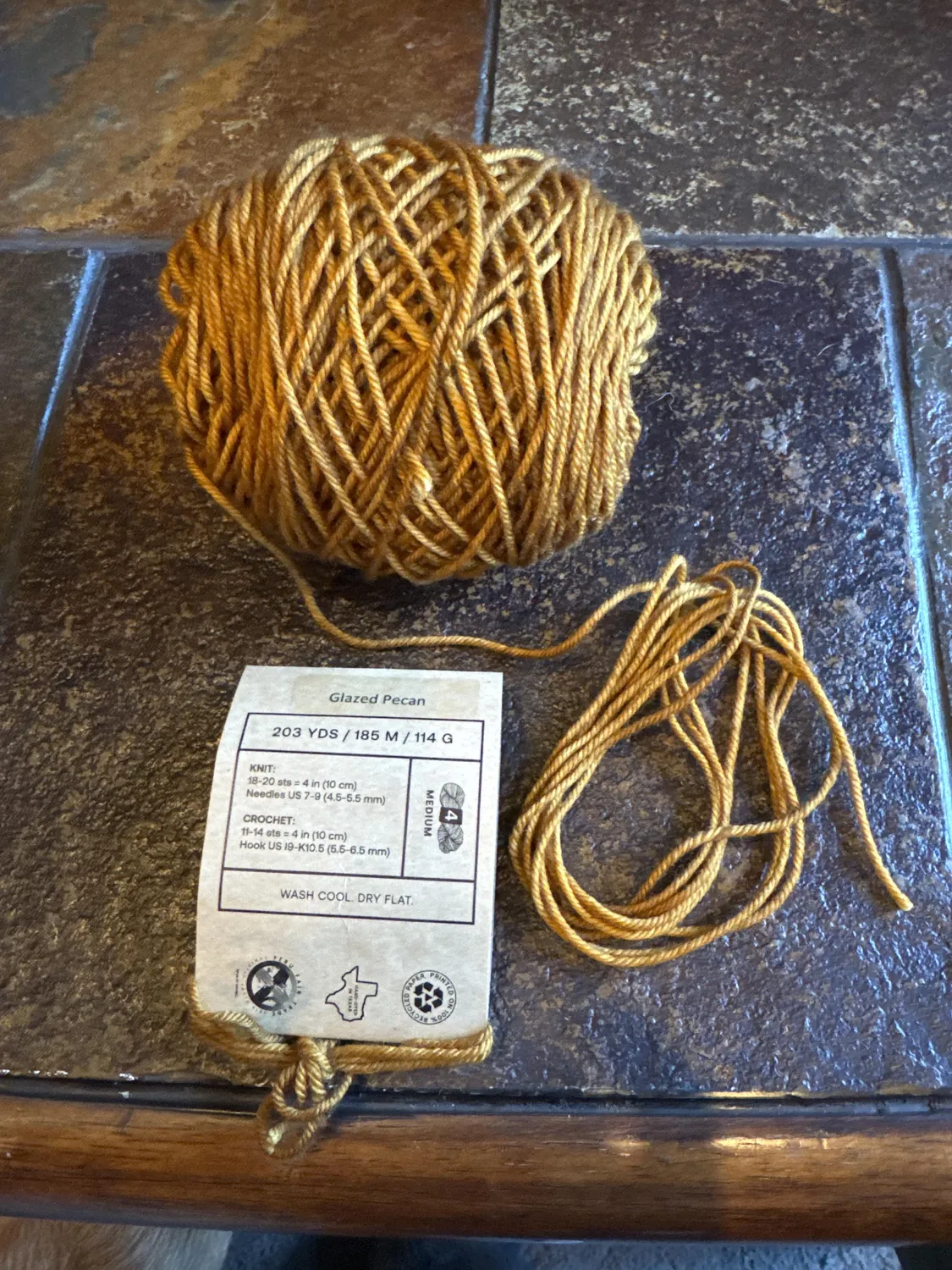Madelinetosh Tosh Vintage Glazed Pecan Wolle 182m Superwash