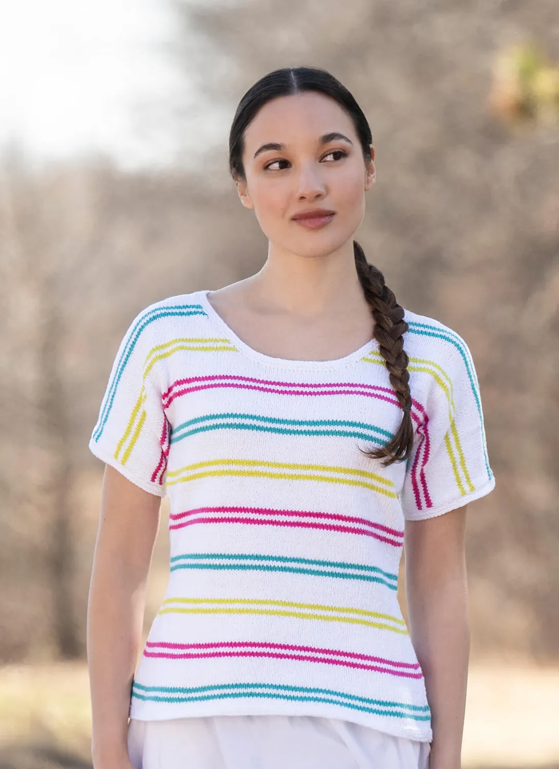 Blue Sky Fibers Classic Series Tropical Tee Strickanleitung Streifen